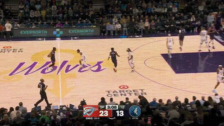 森林狼大将海兰德真是太目中无人了！在今天进行的森林狼和雷霆的强强对话中，当时比赛