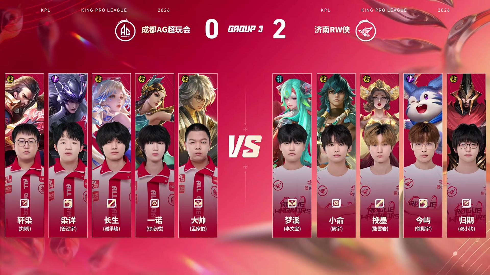 RW 3-0 AG: AG轮换打野效果不佳, RW惊天爆冷零封三组头名