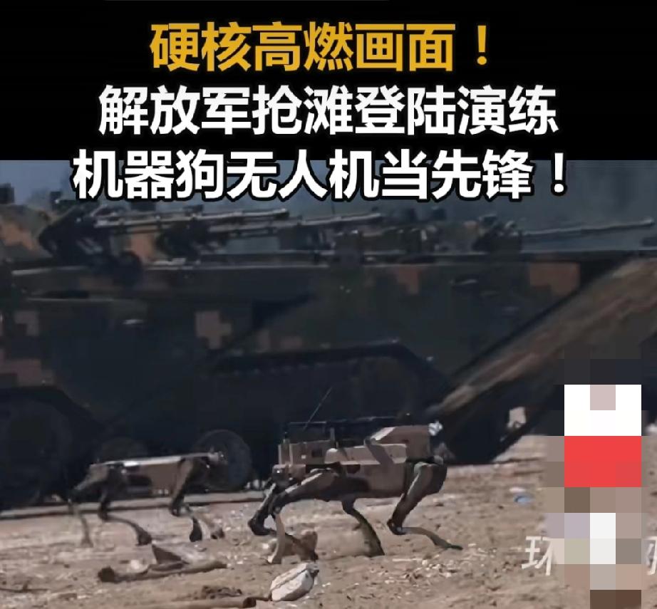 登陆演练中机器狼，能抗住12.7毫米口径重机枪的射击吗？当然不能！那么，机器狼如