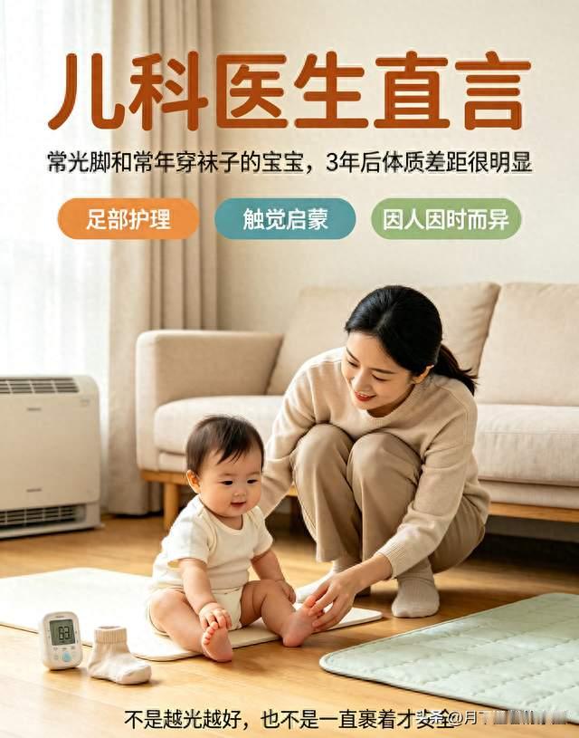 儿科医生直言: 常光脚和常年穿袜子的宝宝, 3年后体质差距很明显