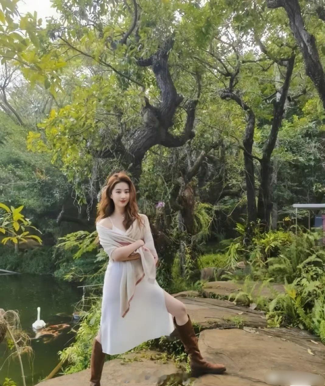 刘亦菲当年就发了这一张照片，从黄V变金V