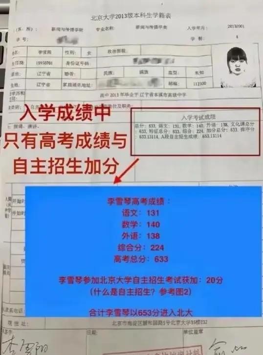 举报李雪琴学历造假，有点过分！李雪琴考了633分，离北大分数线只差3分。因为她