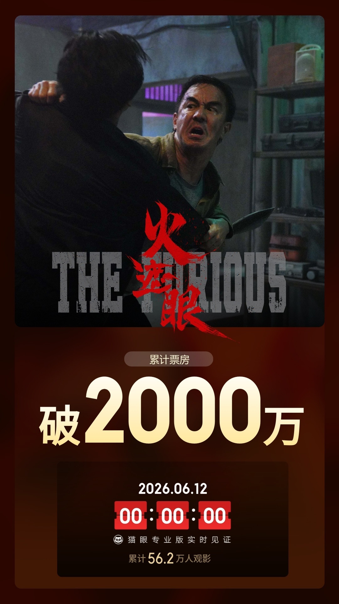 火遮眼票房破2000万据猫眼专业版数据，电影《火遮眼》上映2天，总票房破20