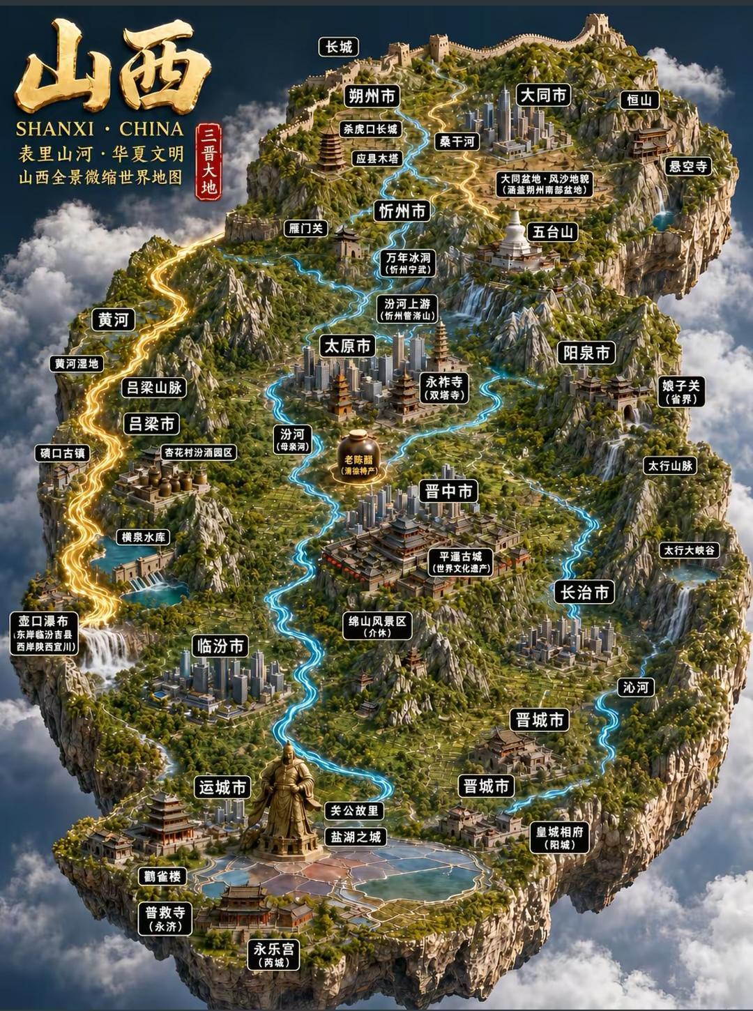 山西的表里山河，真的是把地理和文化焊死在一块的宝地。春秋时子犯说晋国“表里山河