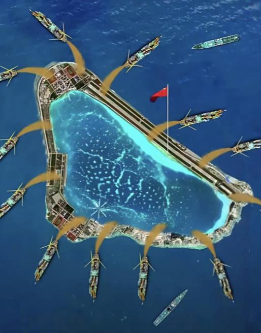 不要再说给黄岩岛填岛了，这是不现实的，我们只能守，黄岩岛周围，出了泻湖范围，水深