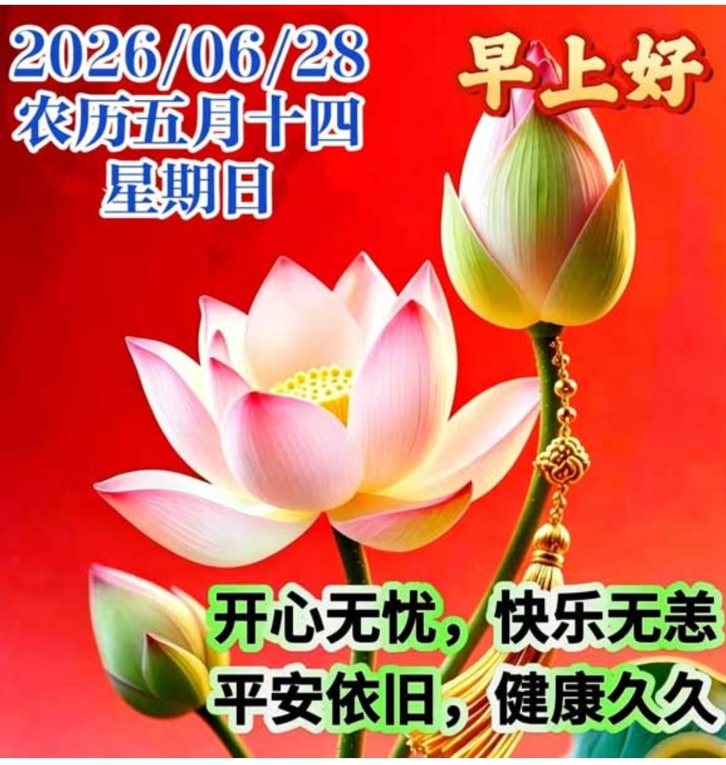 清晨起来心情好，生活美满乐逍遥；相互问候记心间，彼此牵挂到永远；夏季到来