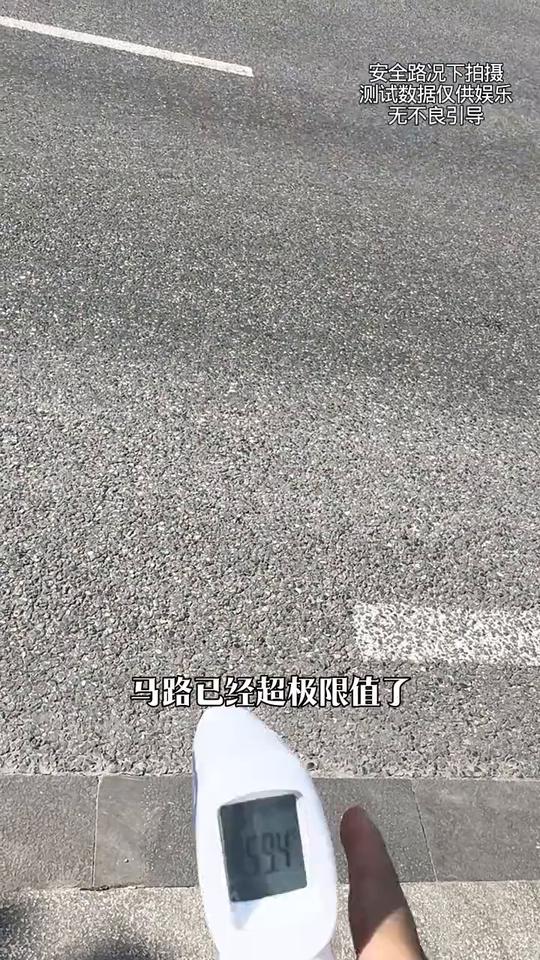 实测今日重庆马路温度，高温竟已破表。给大家测一下火炉重庆下午4点钟马路的温度，