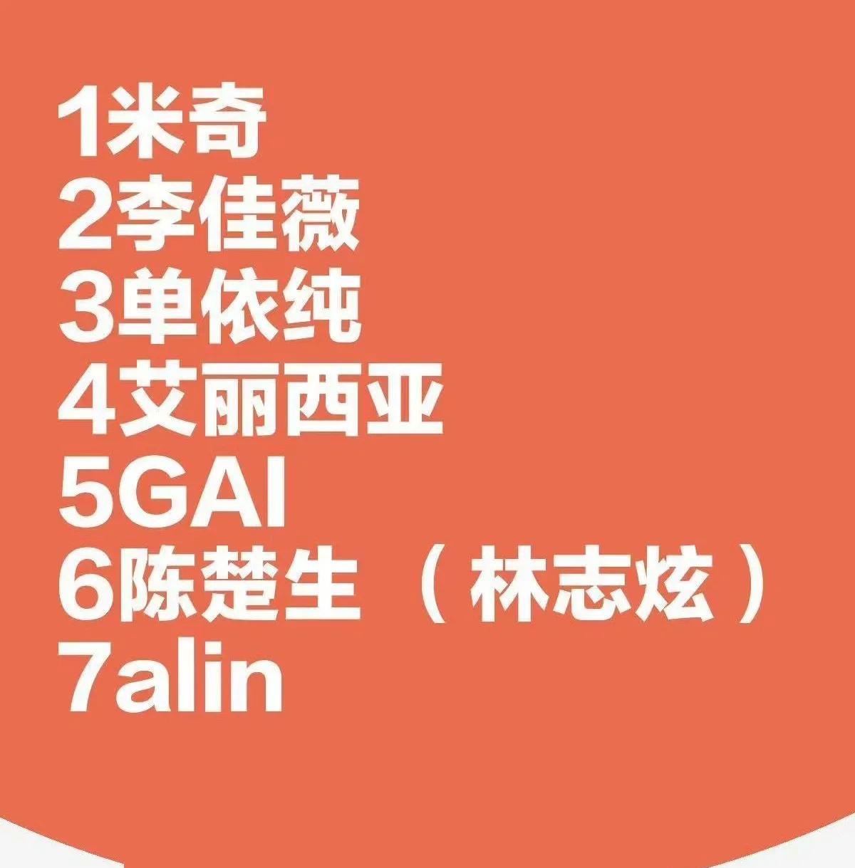 《歌手2025》第十场出场顺序，绝了！又是陈楚生被单挑？米奇打头阵，然后清一
