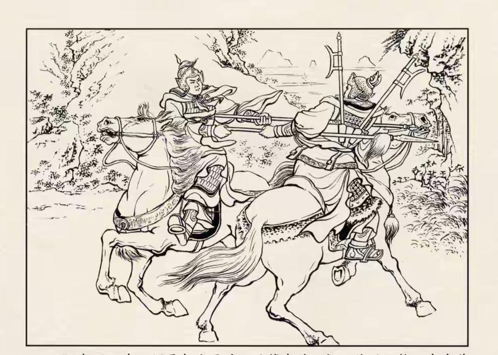 三国演义连环画：这员大将是谁？竟然与太史慈打了个平手，两个人都抓住了对方的枪杆，