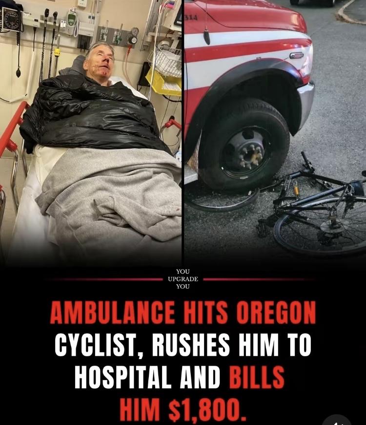一个骑自行车的老人被一辆救护车撞了，救护车把他送往医院，并要求他支付1862美元