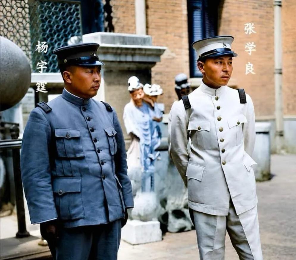 1928年，张学良与奉系“小诸葛”杨宇霆的最后阶段的合影，两人当时的貌合神离已经