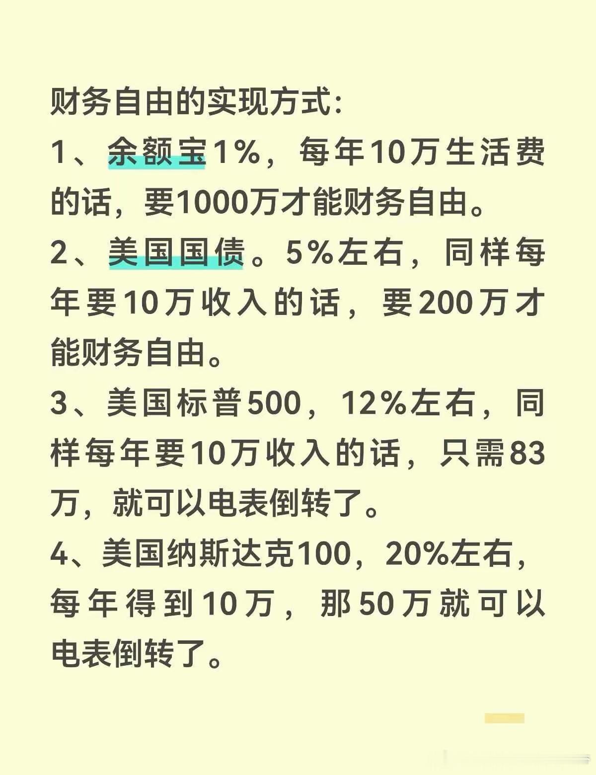 财务自由的实现方式​​​