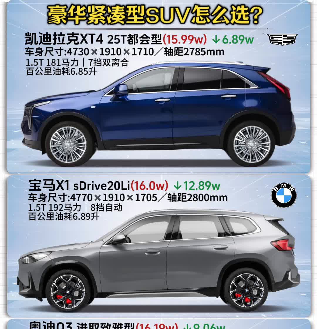 豪华紧凑型SUV怎么选？·凯迪拉克XT425T都会型(15.99w)↓6.