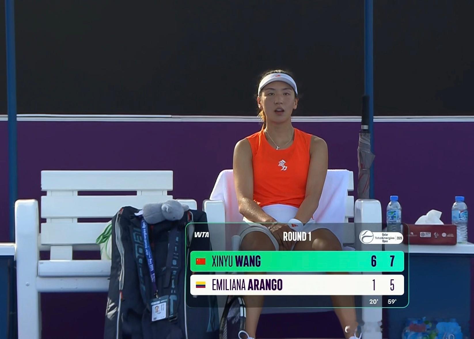 王欣瑜！！！恭喜🎉6-1/7-5阿朗戈！！！多哈1000赛第一轮Gina顺利晋