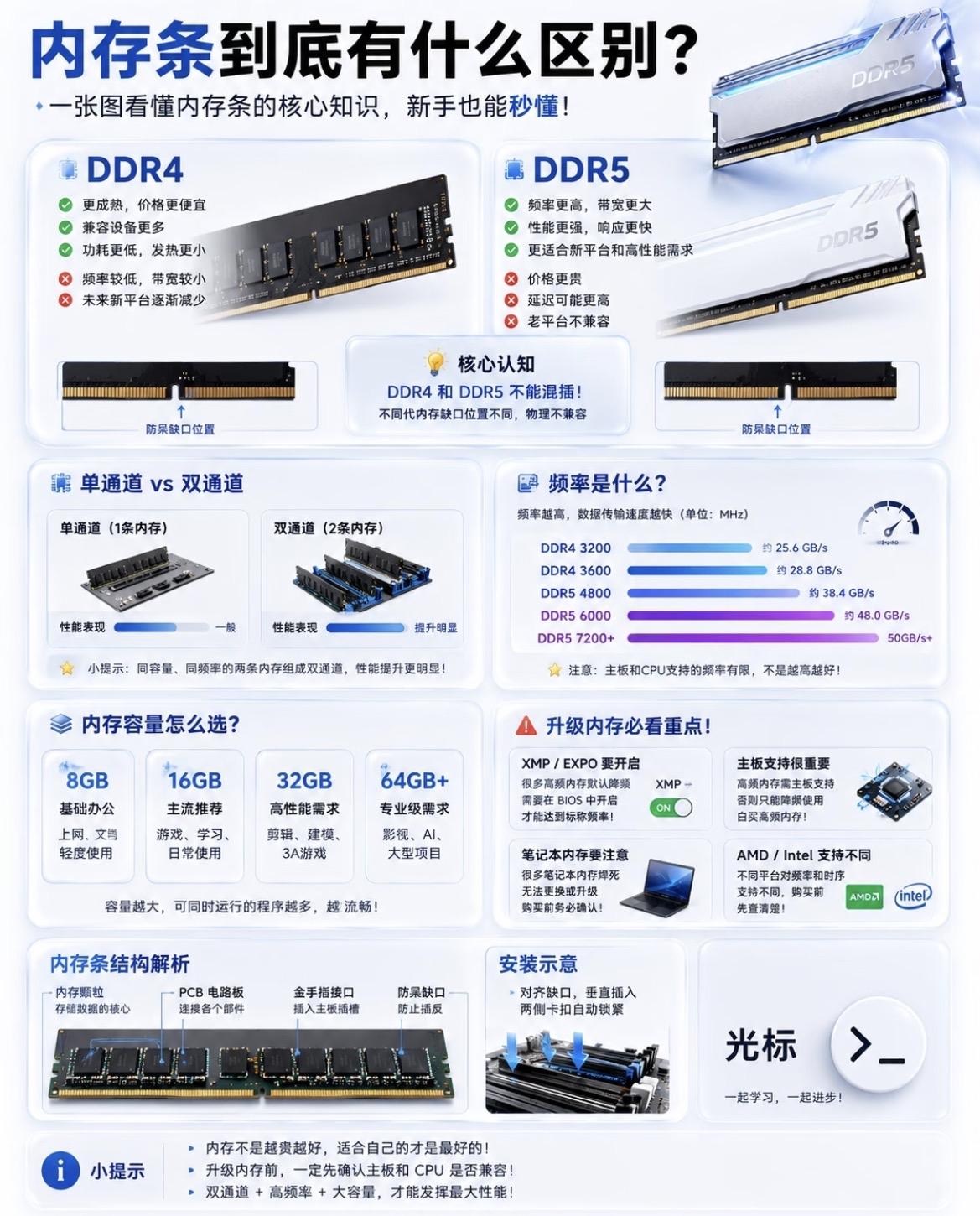 一张图看DDR4和DDR5