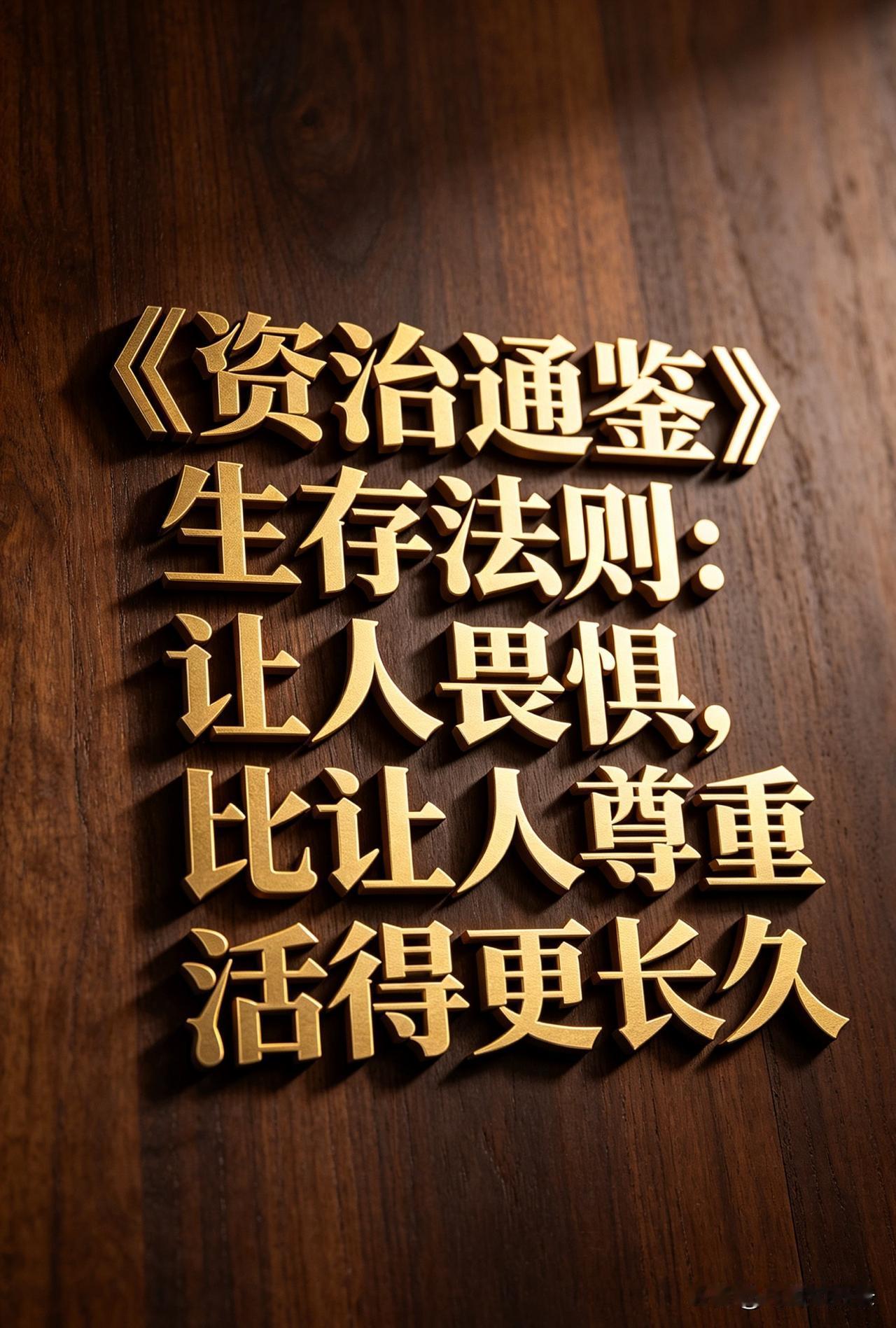 《资治通鉴》生存法则：让人畏惧，比让人尊重活得更长久它告诉你一个道理：你可以