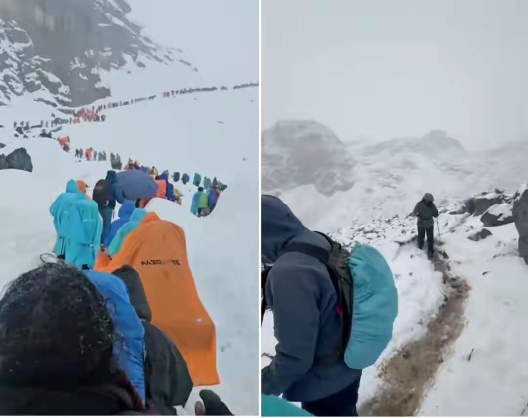 10月4日，珠峰东坡营地突降暴雪，大量帐篷被压垮，整个景区多人被困无法下山。多名