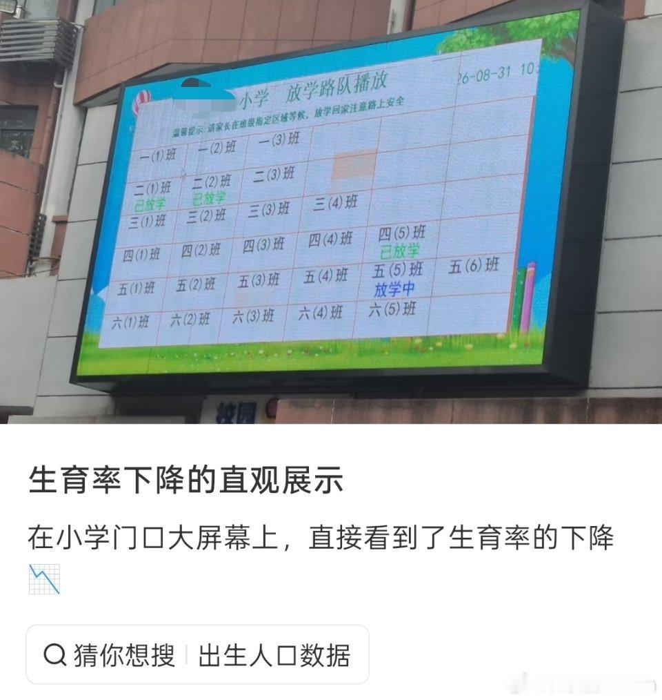 出生人口连锁反应生育率下降最直观的展示​​​
