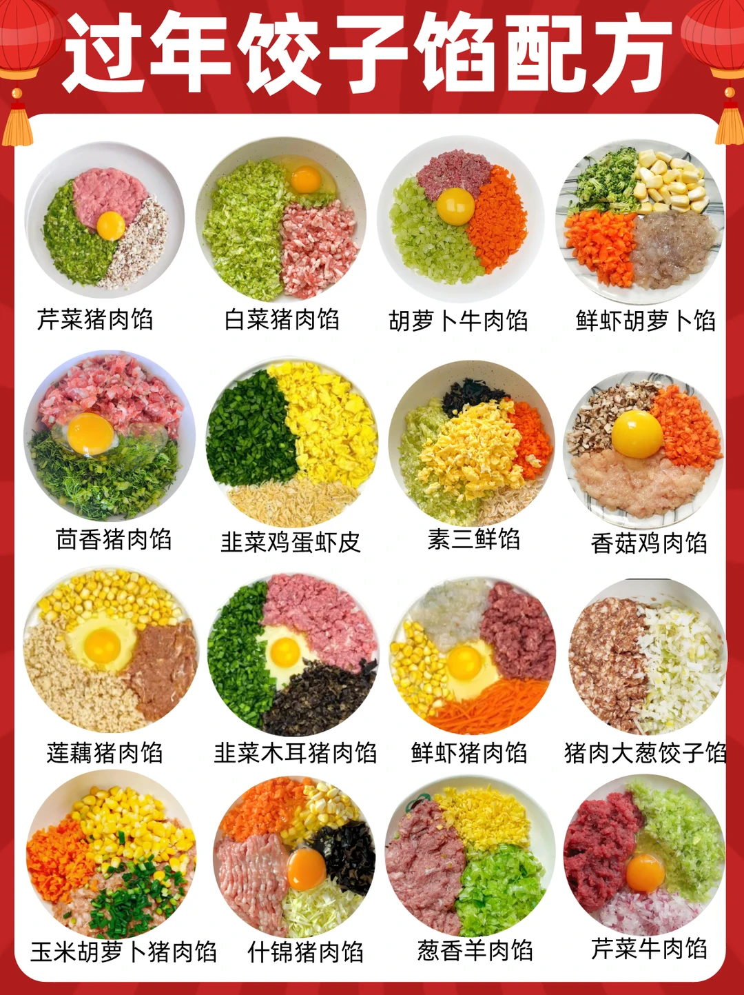 🧨过年万能🥟饺子馅合集✅16种口味敲好吃😋