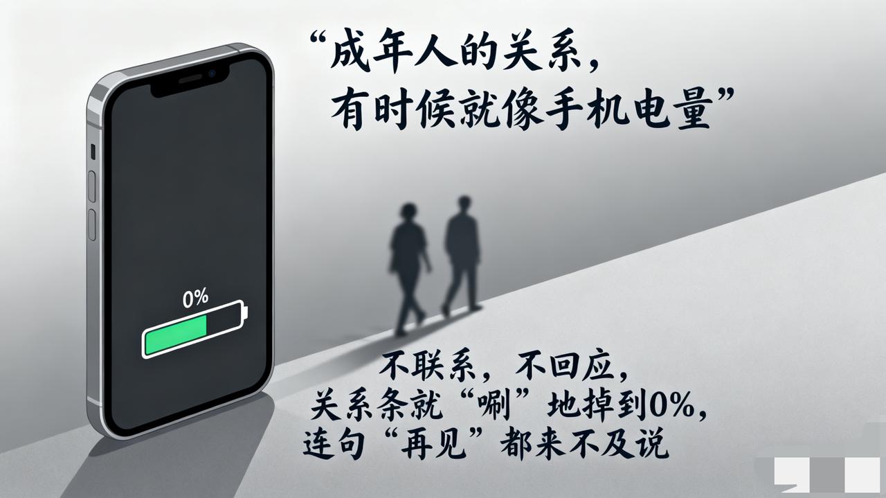 成年人的关系有时候就像手机电量——不联系不回应，关系条就“唰”地掉到