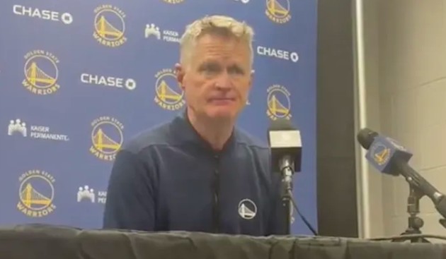 NBA常规赛，勇士133-112击败灰熊。赛后勇士主帅史蒂夫-科尔接受了记者采