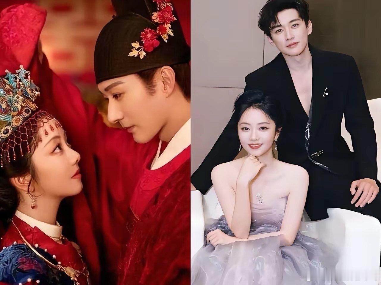 我天！这画面氛围感简直像官宣婚纱照！刘学义和谭松韵同样36岁，站在一起身形、气质