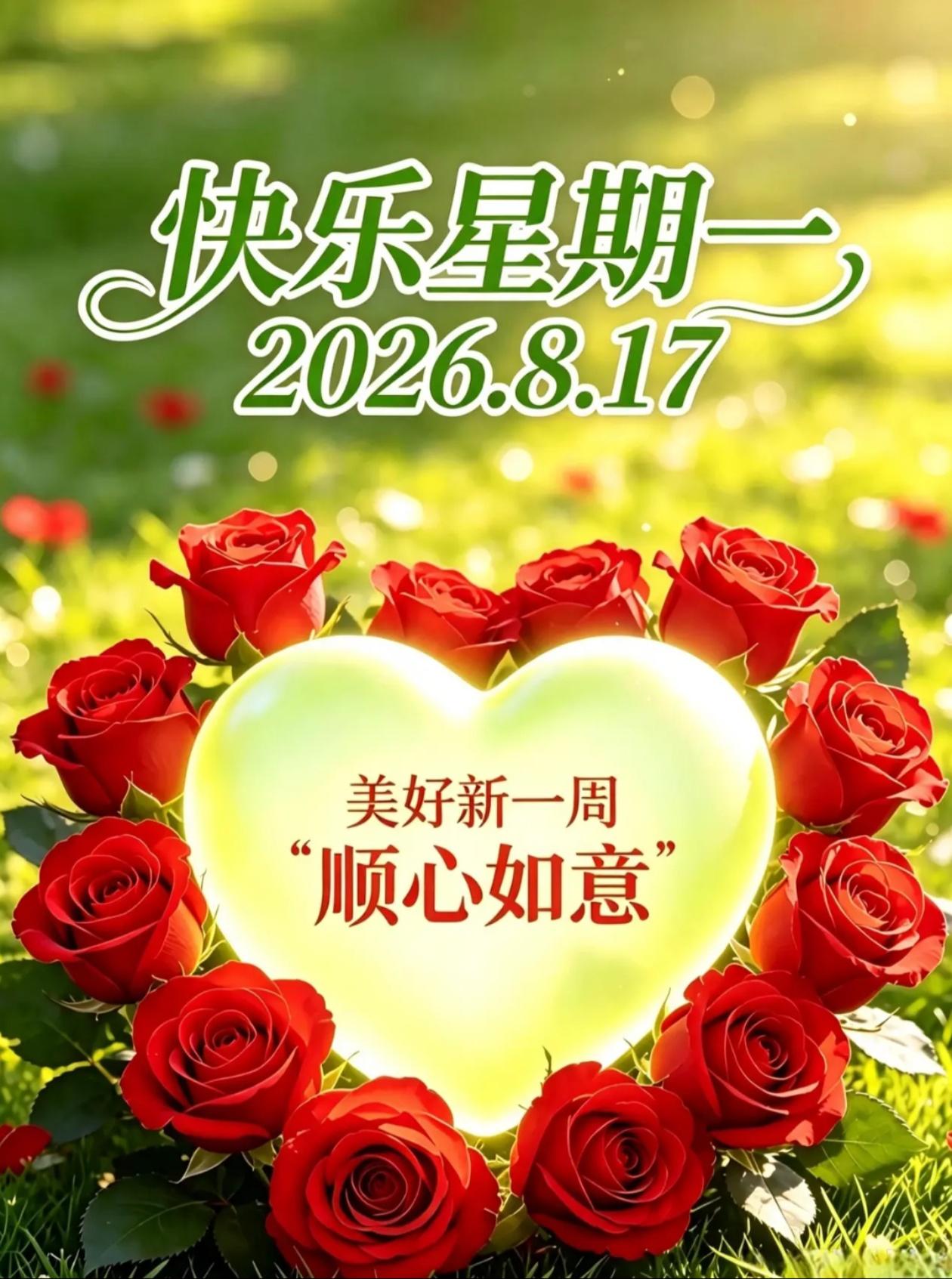 2026./8月17日，周一早安，秋晨迎朝阳，心宽万事顺[微风
