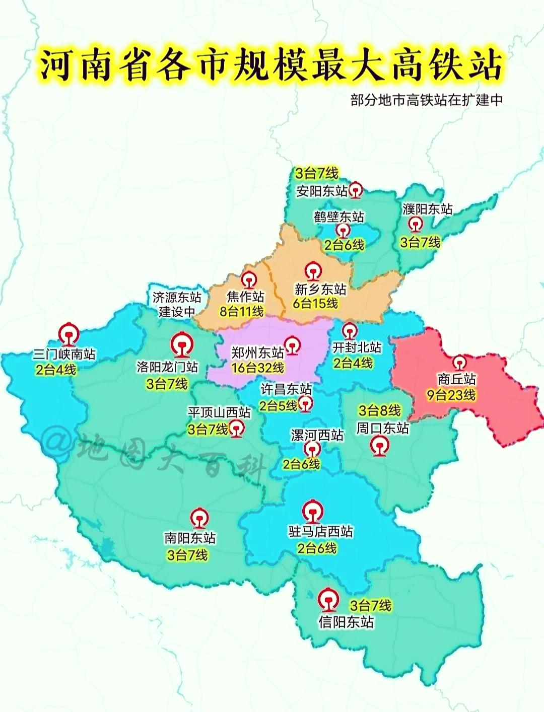 河南各市规模最大高铁站！👍👍👍河南高铁 河南知道