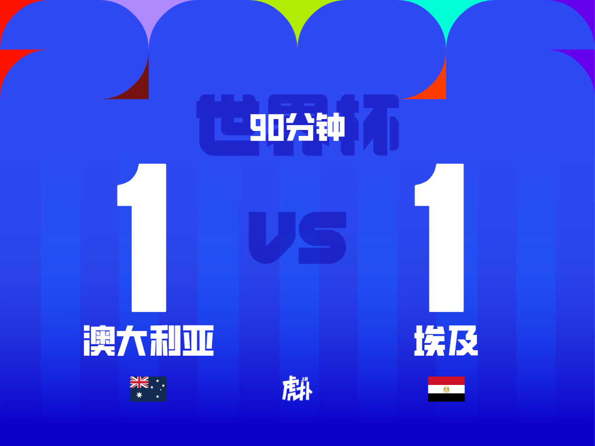 90分钟: 澳大利亚1-1埃及, 阿舒尔破门, 哈尼自摆乌龙