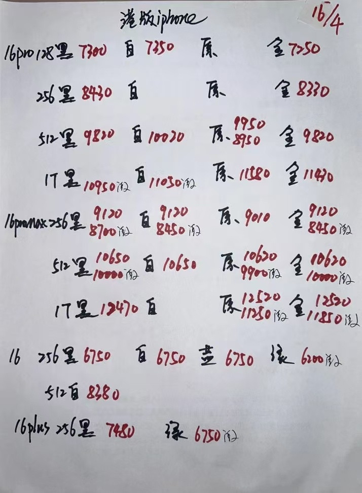 最新港版苹果16系列价格更新，港版一如即往的比国行价格高，但也有高的道理苹果手机