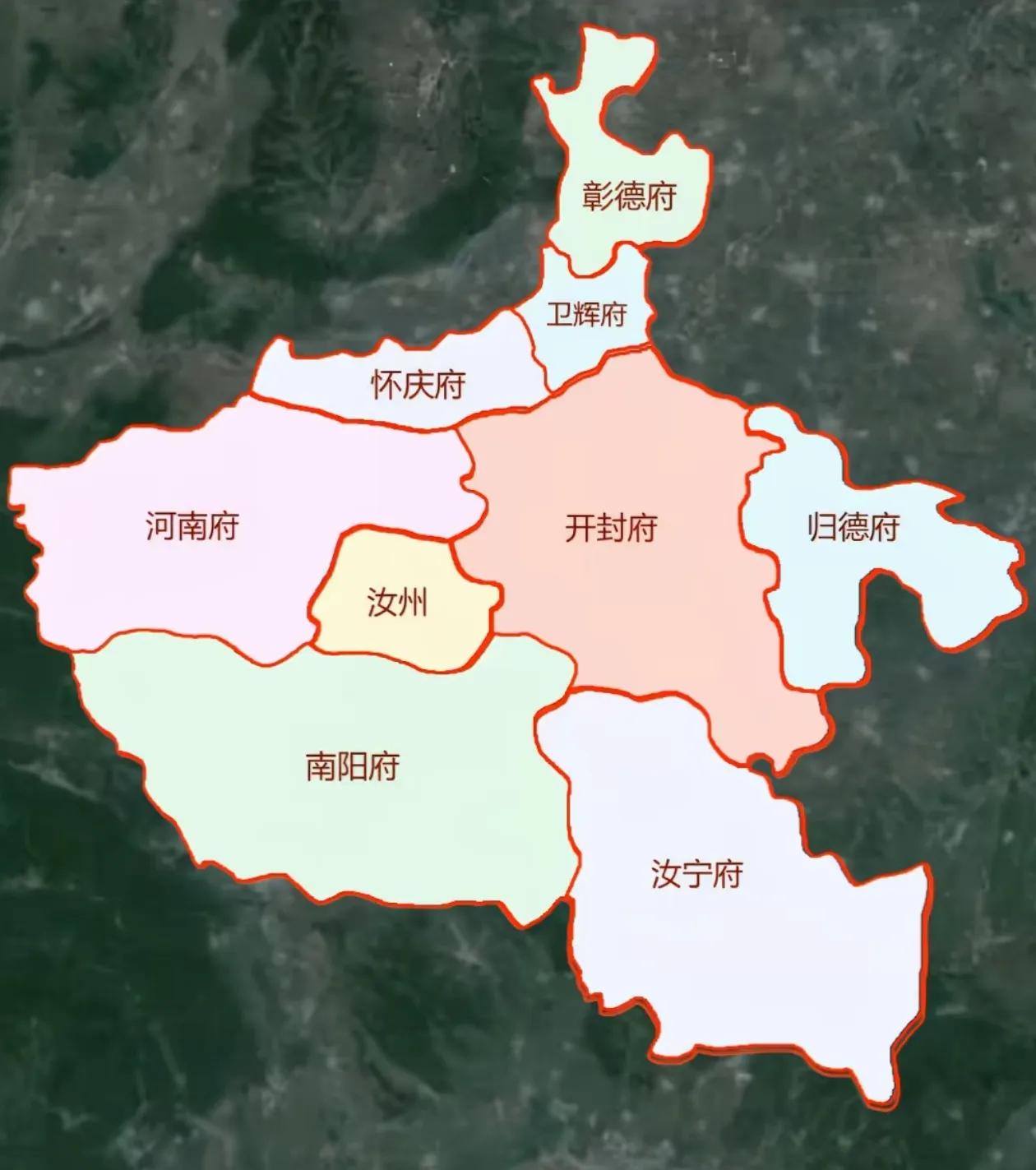 清顺治十六年时期河南区划图