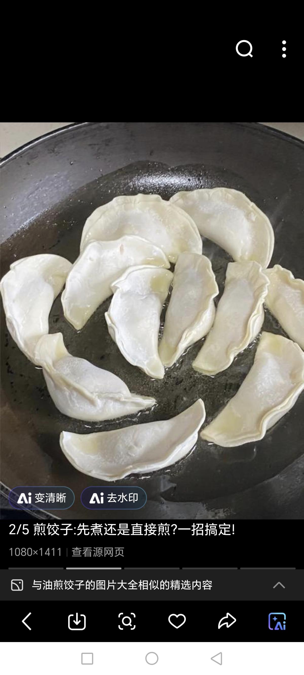 我是怎样把从冰箱里拿出的冻的生饺子，直接用小煎锅煎熟的！有好友在点评区说：他