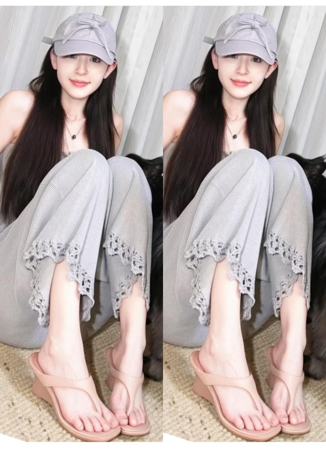 哈尼克孜，脚型挺美，指甲有点不精致。