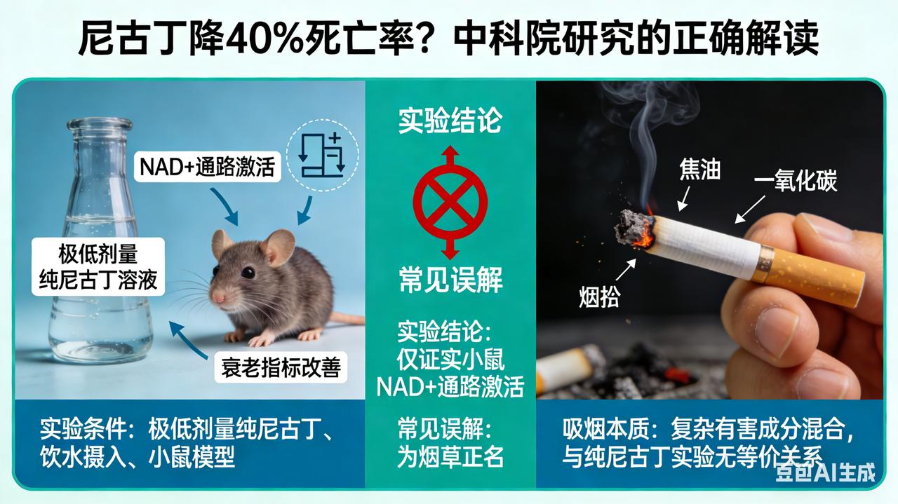 尼古丁抗衰≠香烟洗白，科学真相不容误读网传“尼古丁降40%死亡率”，本质是