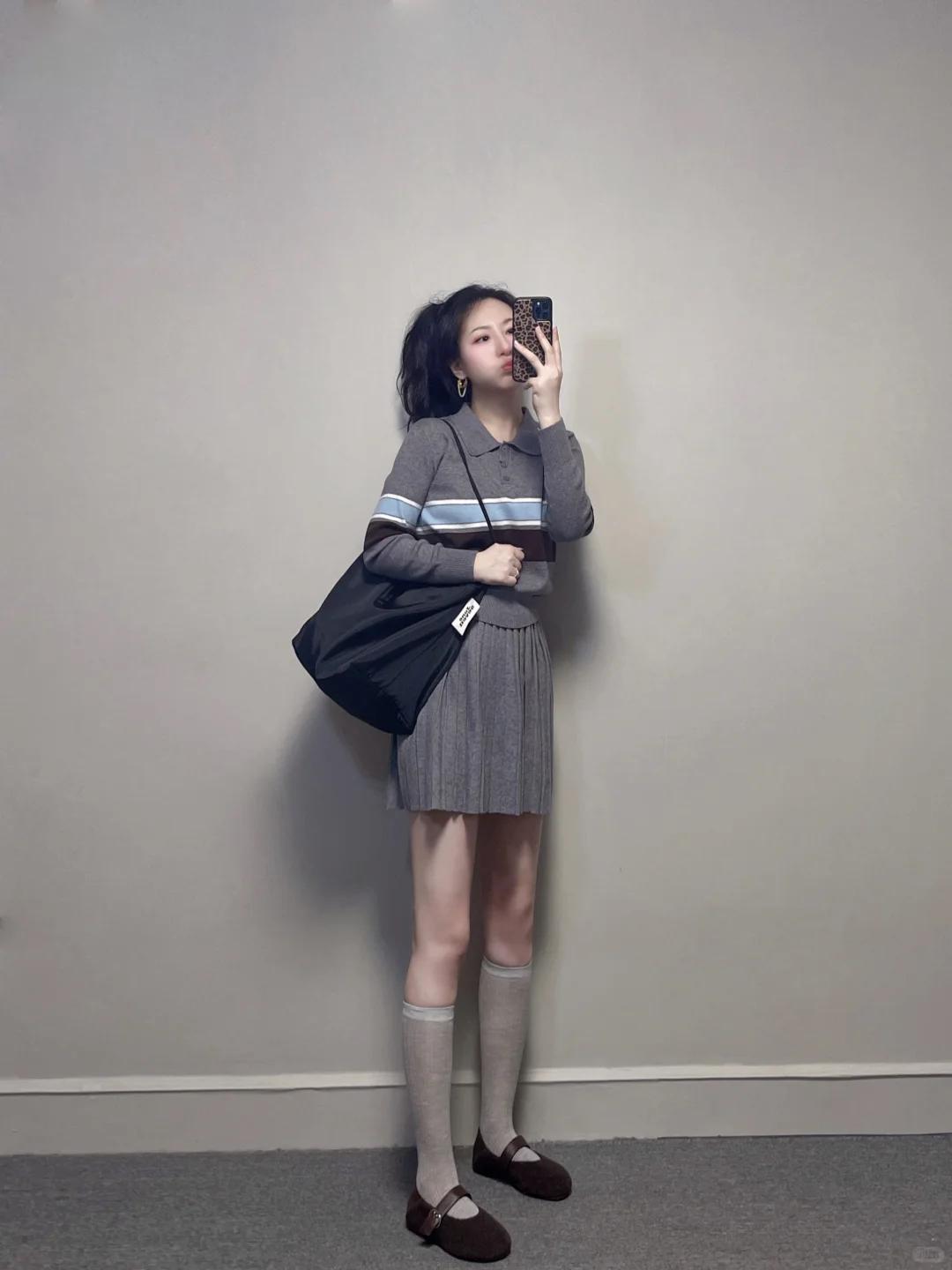 灰色系学院风～～高级灰色穿搭灰色系职场穿搭灰色减龄穿搭灰色系简约穿搭灰