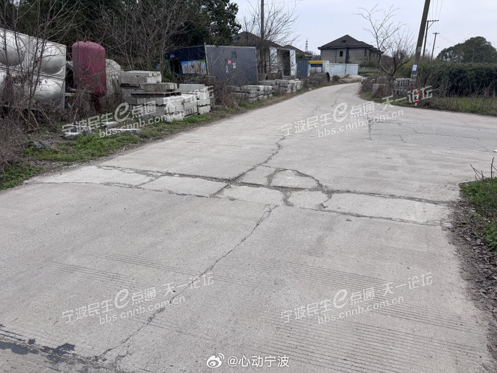 宁波奉化一村道破损修复工作尚未开展2月11日，网友“正义皮特君”通过宁波民生e