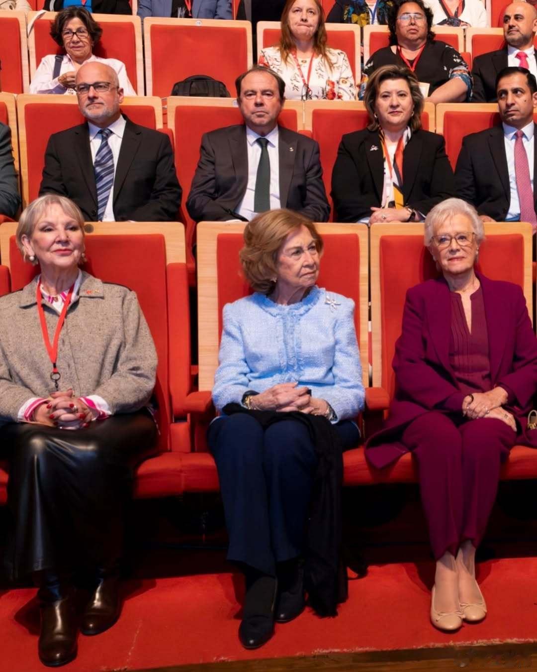 西班牙王室约旦王室🇪🇸🇯🇴4月14日，索菲亚王后和约旦王太妃穆娜出席在