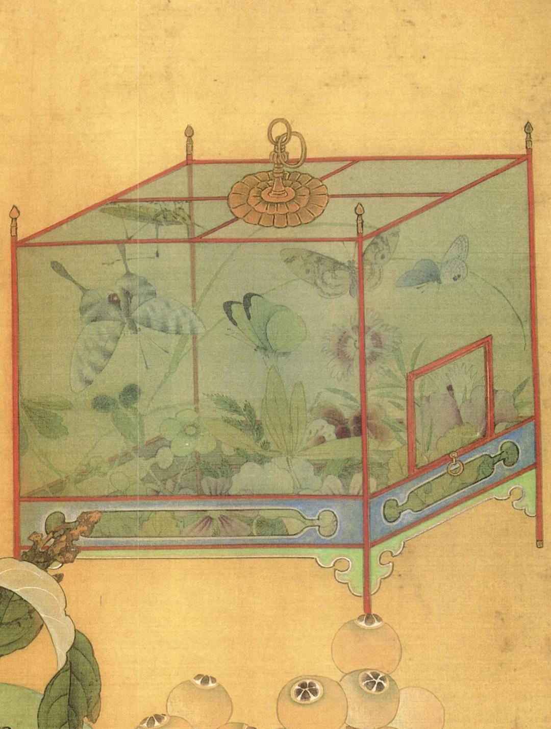 蝴蝶笼子！雅～明代，汪中，《得趣在人册》，绢本设色，全册12开（加题跋13开）