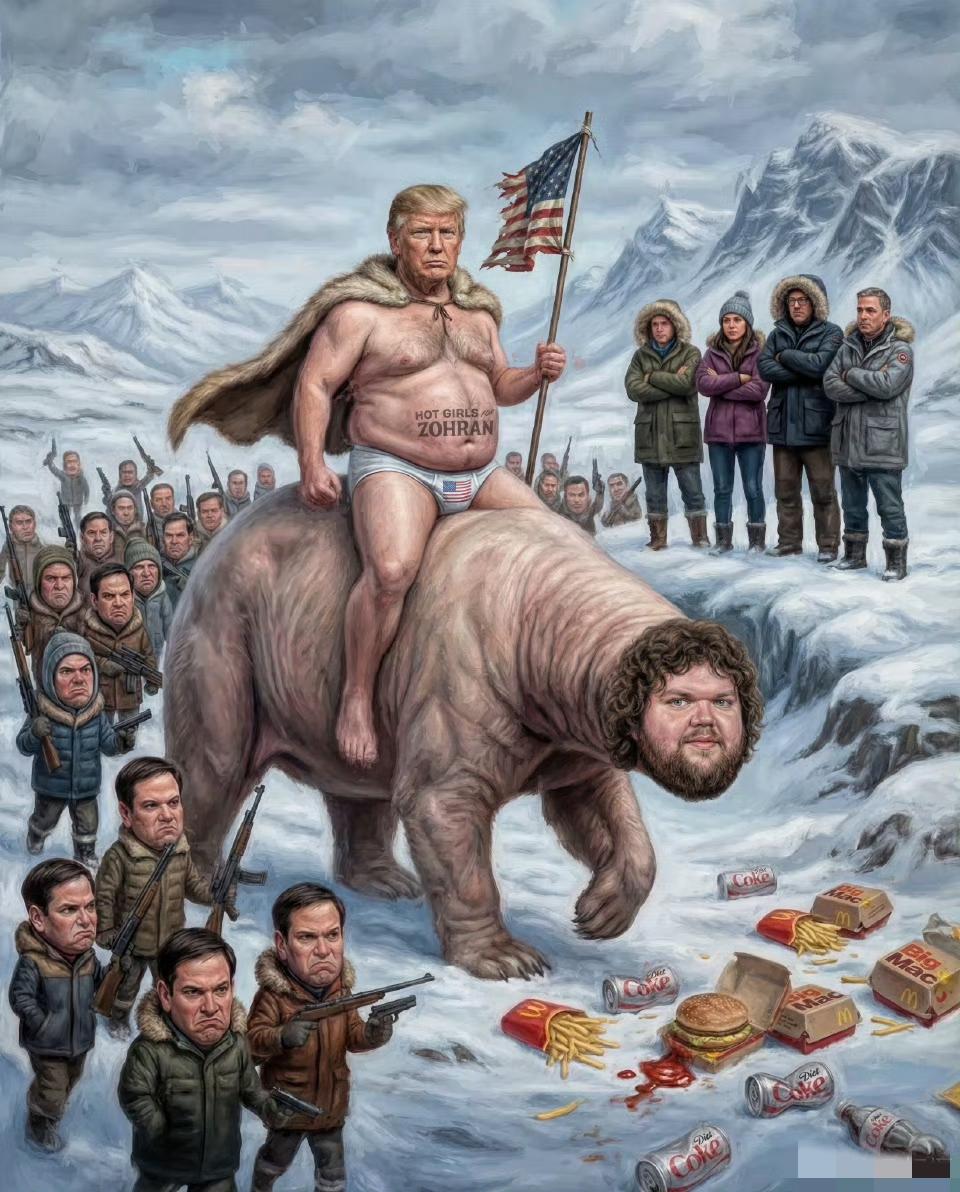 笑不活了！川普这幅讽刺画把美式政治玩明白了……手里举着国旗硬装“美国英雄”，