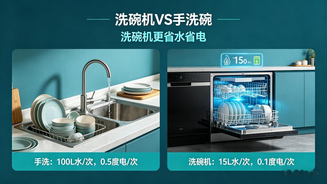 以前我也觉得洗碗机是智商税用了才知道：太香了！手洗哗哗流水，又费水又费热水器