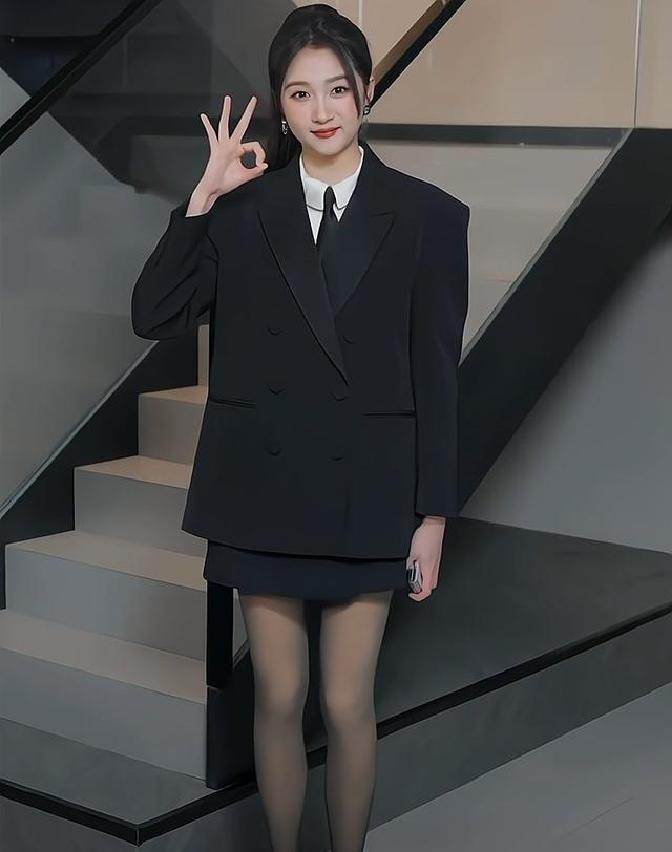 说真的，谁刷到这组照片不愣一下？关晓彤这一回靠一双黑丝长腿，把“腿精”...