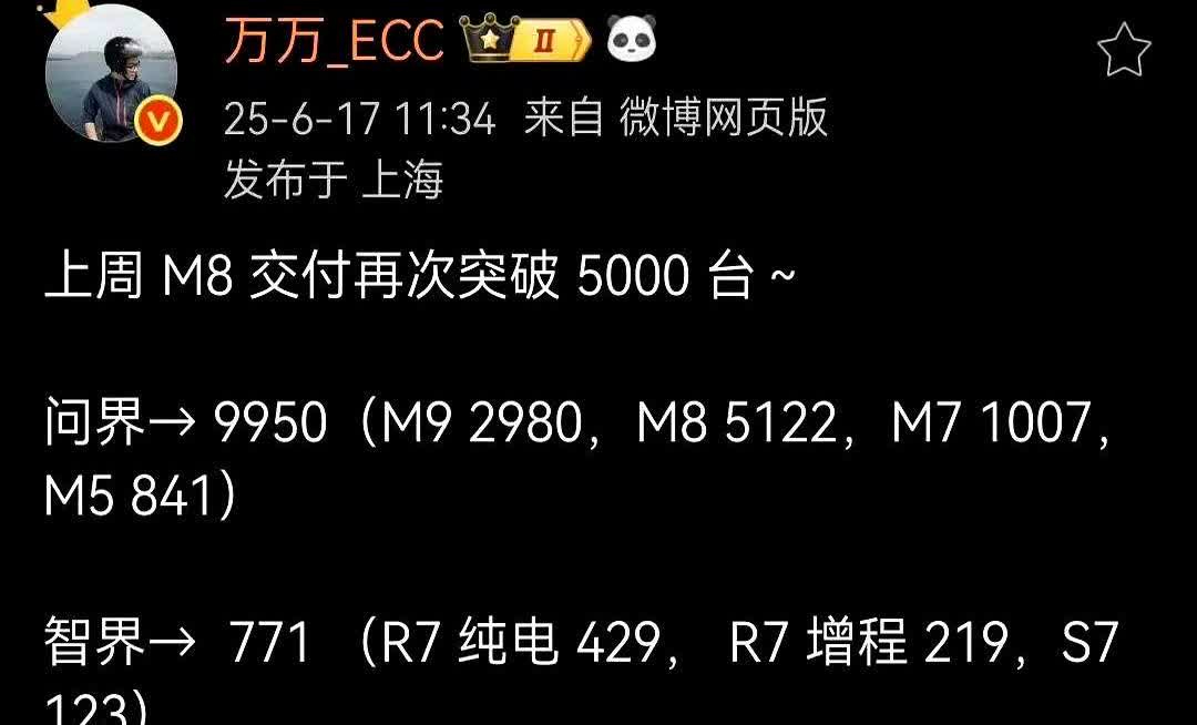 尬了，享界交付超过智界了......不过最近发现尊界S800也开始有上险数据了，