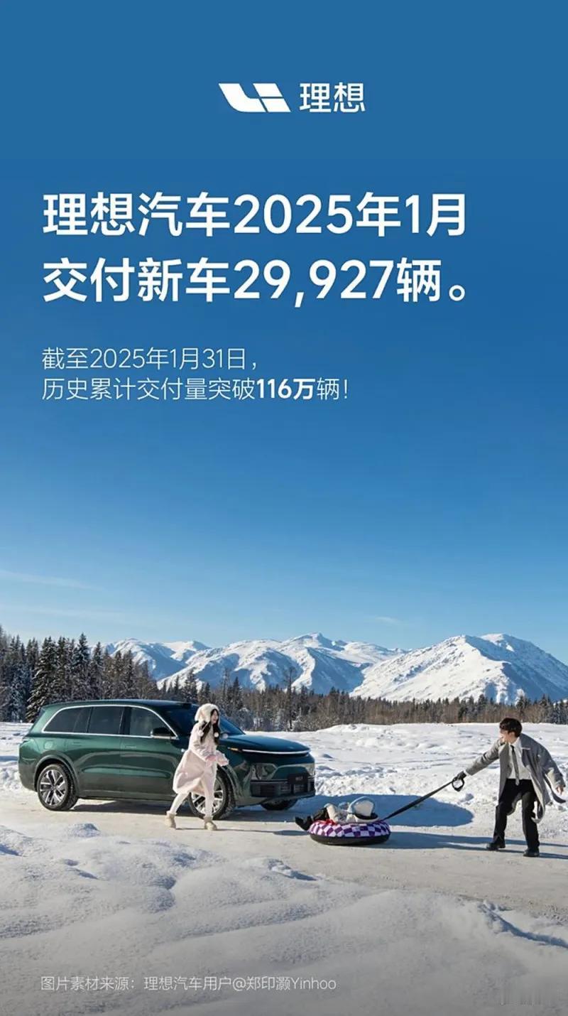 新势力品牌2025年第一份成绩单公布！快来瞅瞅！1、理想汽车：1月份共计交付