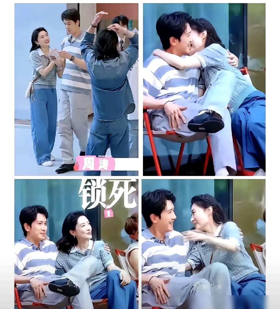 58岁的周涛，前央视一姐。上了个慢综艺，跟38岁的男演员彭冠英，互动了一下。