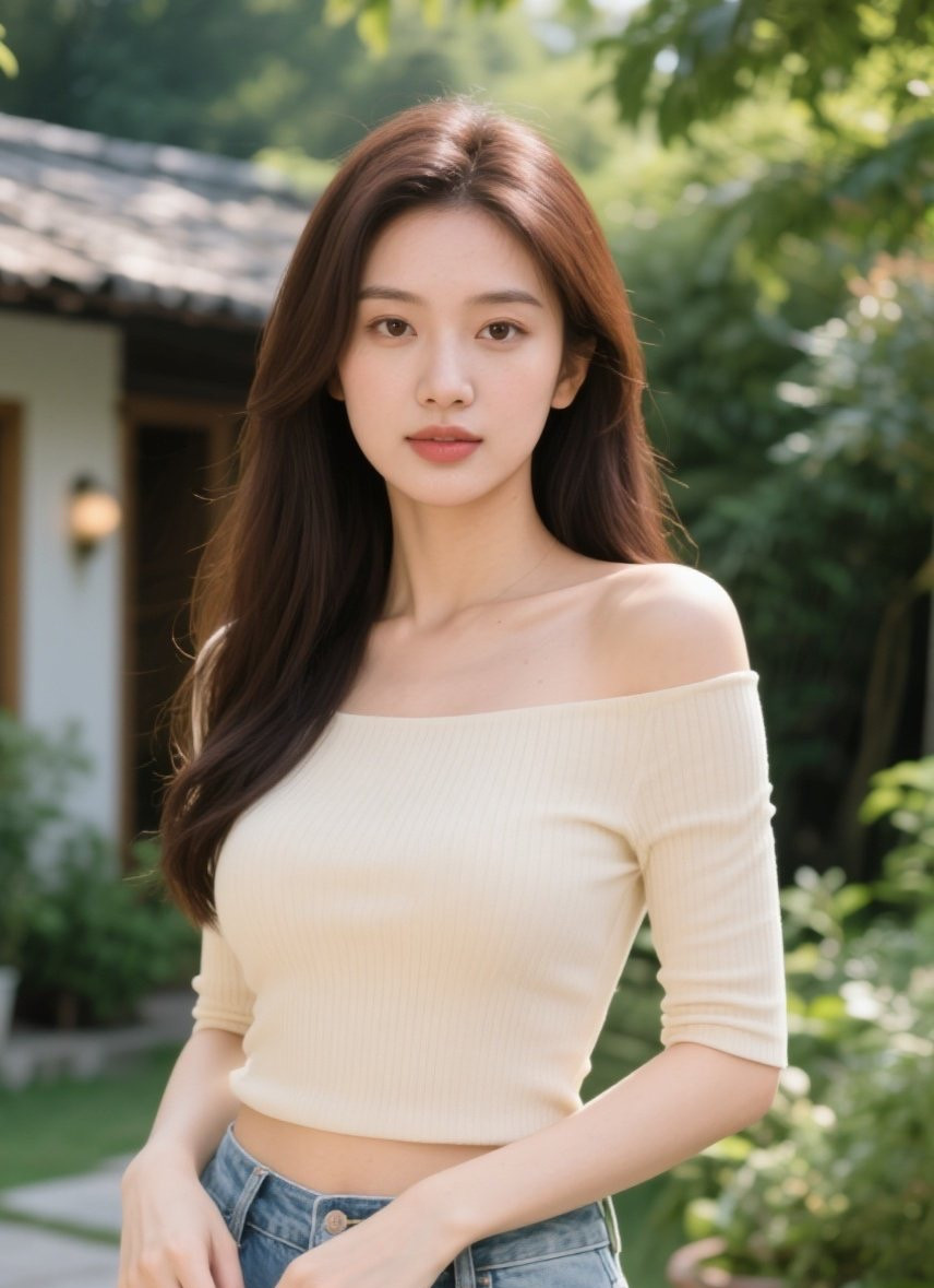 美眉穿搭显身材，面色娇艳惹人频回眸