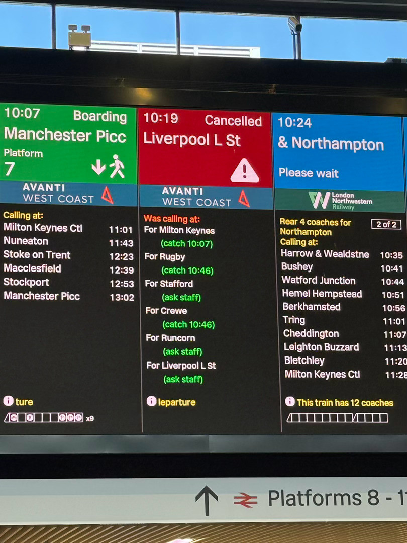 刚到火车站去利物浦的火车取消了