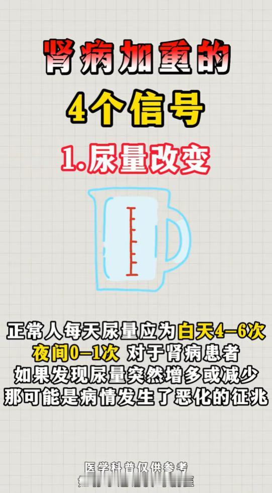 肾病加重，这4个信号要及时留意