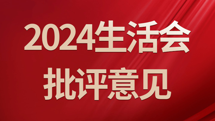 2024年度民主生活会相互批评意见