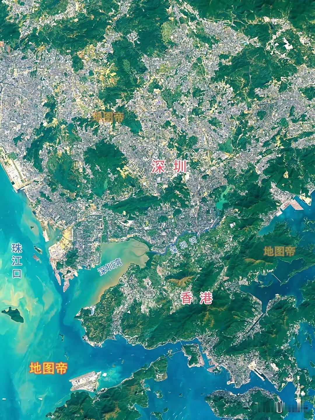 深圳崛起，藏在卫星图里的地理底牌！打开深圳与香港的卫星地图，就能看懂深圳腾