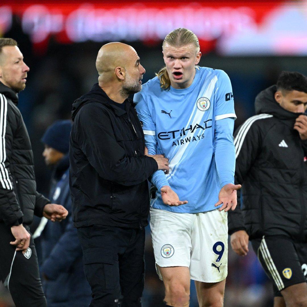 【哈兰德哑火】曼城3比2利兹联，哈兰德连续两轮联赛哑火，本赛季联赛进球停留在14